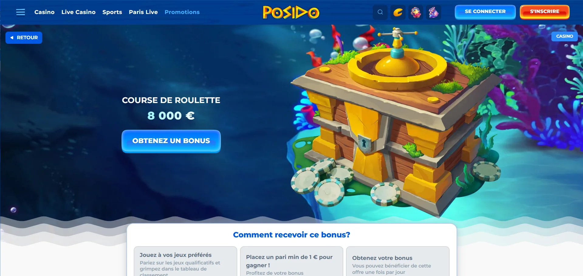 Posido casino en ligne bonus sans dépôt